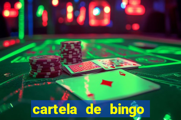 cartela de bingo cha de bebe